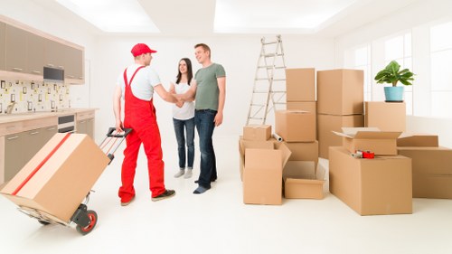 Professional movers handling household items in Pimlico