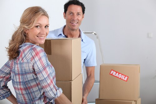 Packing boxes for an office move in Pimlico