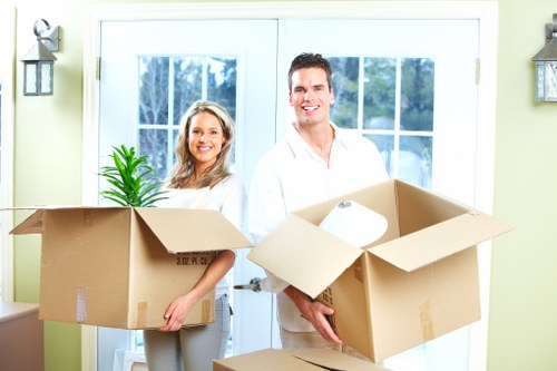 Teamwork and expert tips depicted for a smooth business relocation in Pimlico.